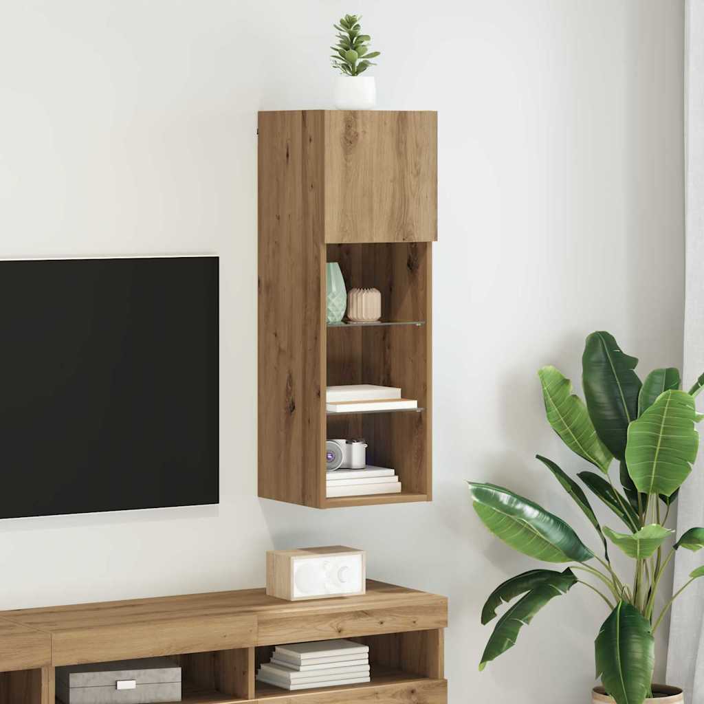 Wandmontierter TV-Schrank 30,5 x 30 x 90 cm Artisan-Eiche