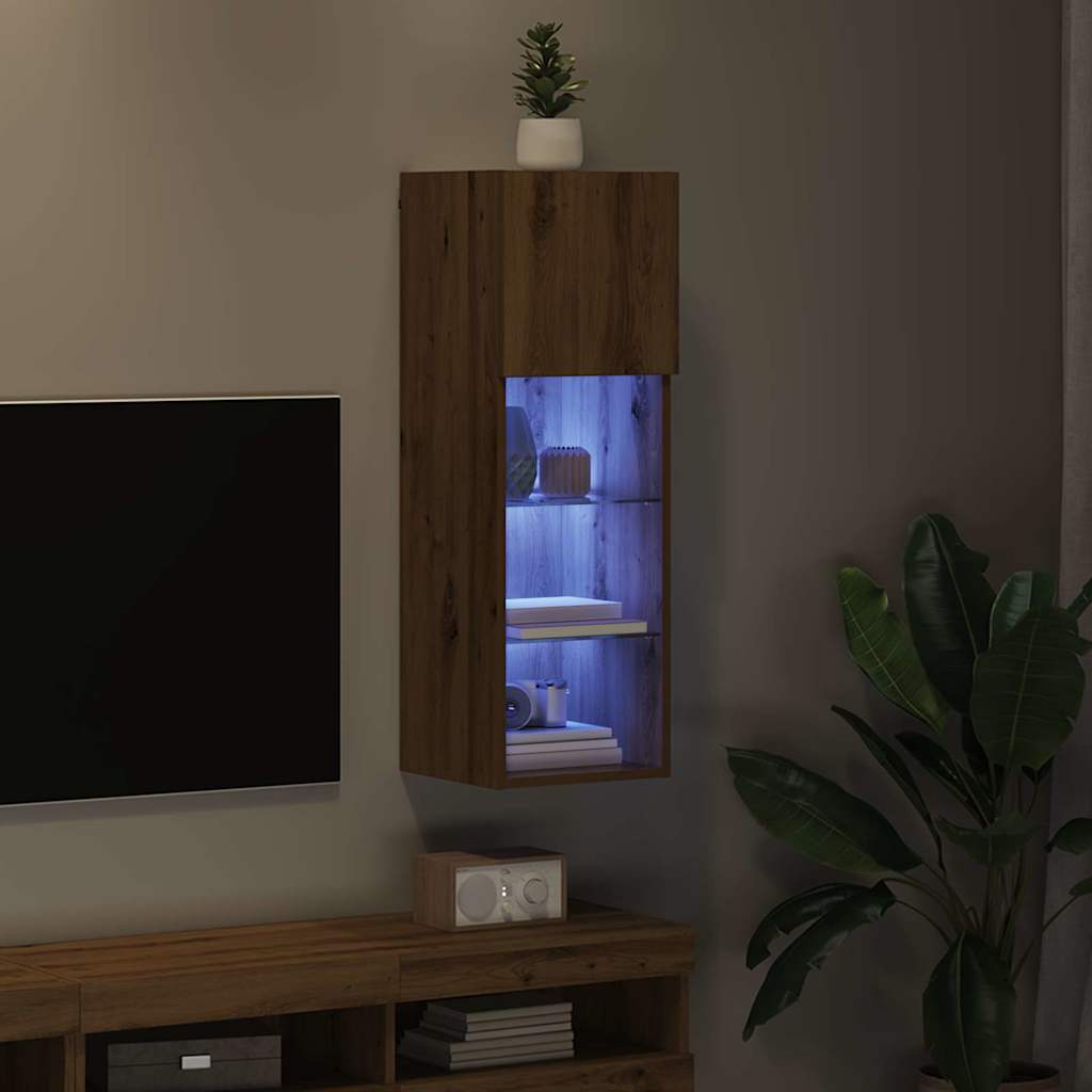 Wandmontierter TV-Schrank 30,5 x 30 x 90 cm Artisan-Eiche