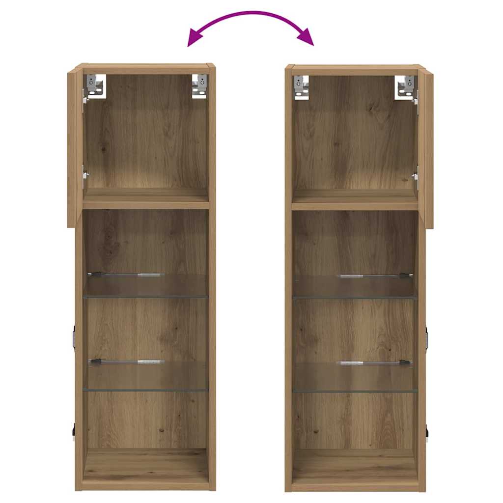 Wandmontierter TV-Schrank 30,5 x 30 x 90 cm Artisan-Eiche