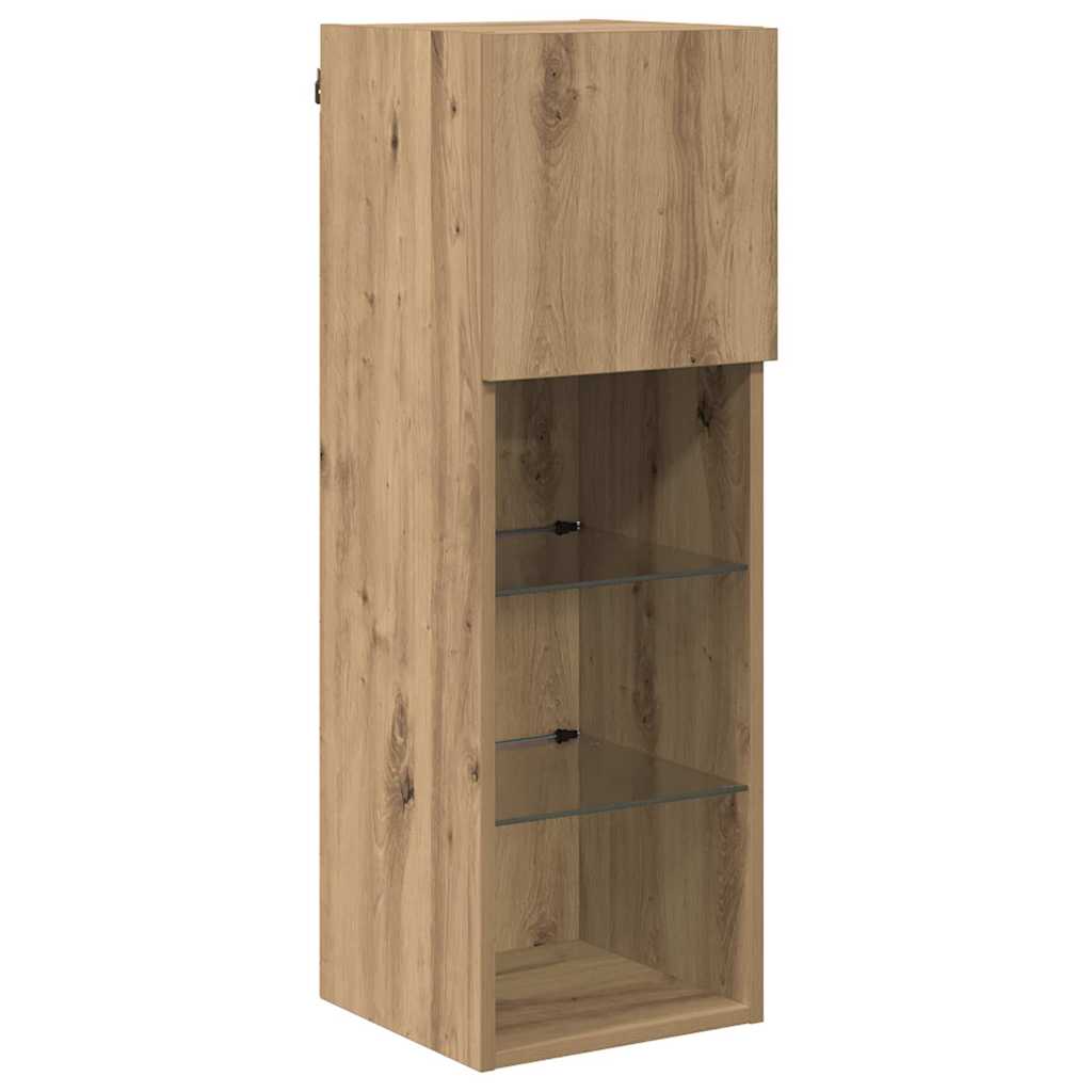 Wandmontierte TV-Schränke 2 stk. Artisan-Eiche Holzwerkstoff