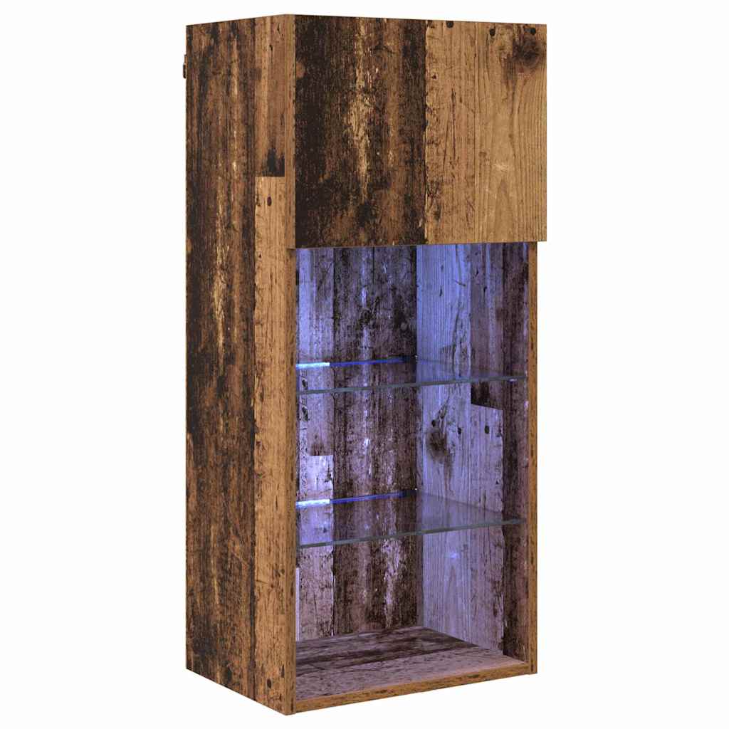 Wandmontierter TV-Schrank 40.5 x 30 x 90 cm Altholz