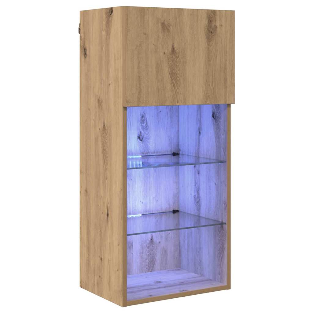 Wandmontierter TV-Schrank 40.5 x 30 x 90 cm Artisan-Eiche