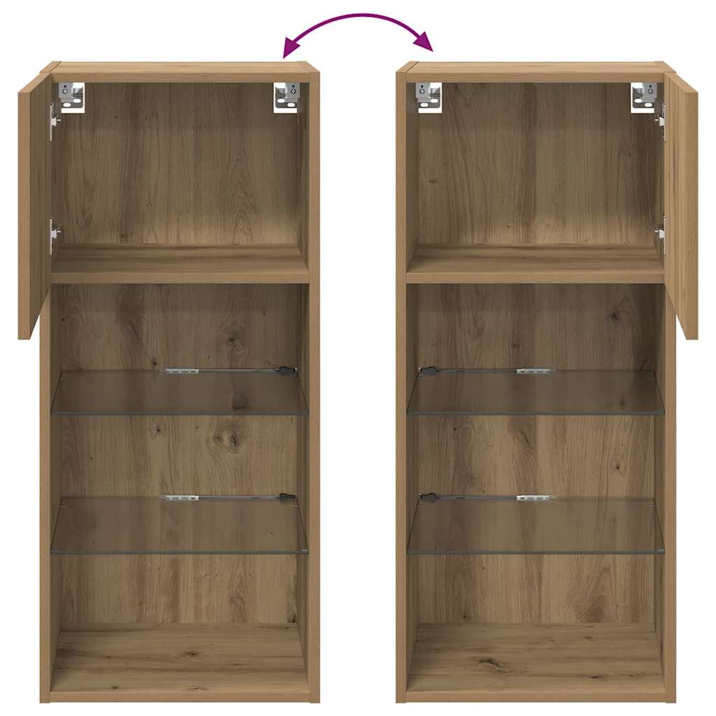 Wandmontierter TV-Schrank 40.5 x 30 x 90 cm Artisan-Eiche