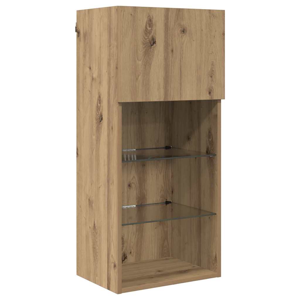 Wandmontierte TV-Schränke 2 stk. Artisan-Eiche Holzwerkstoff