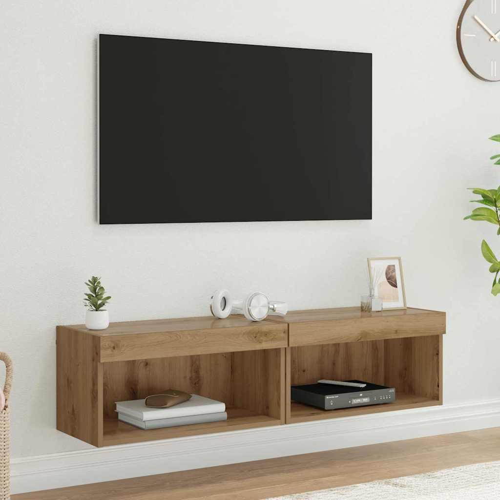 TV-Schrankset 2 stk. Artisan-Eiche Holzwerkstoff