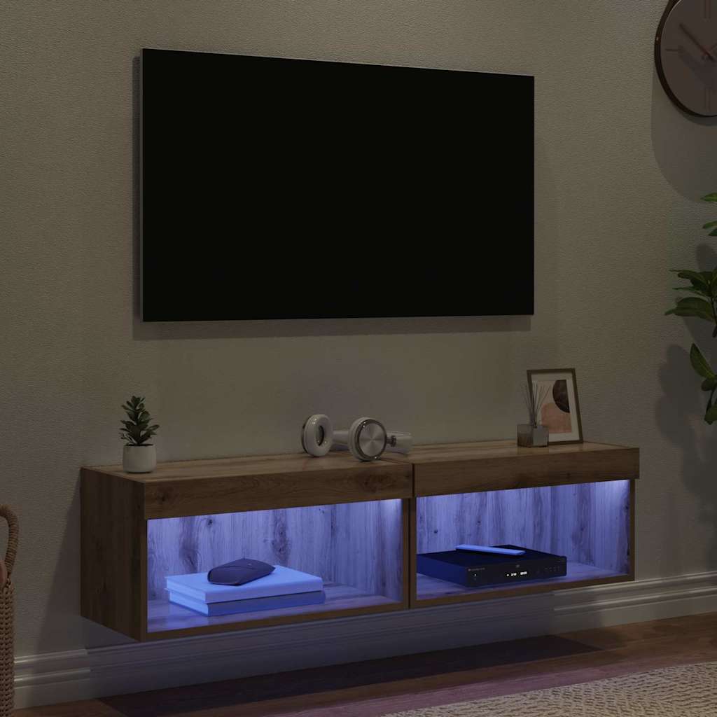 TV-Schrankset 2 stk. Artisan-Eiche Holzwerkstoff