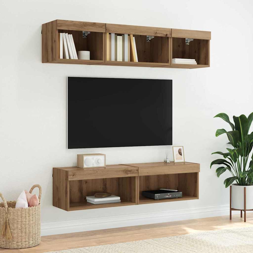 TV-Schrankset 2 stk. Artisan-Eiche Holzwerkstoff