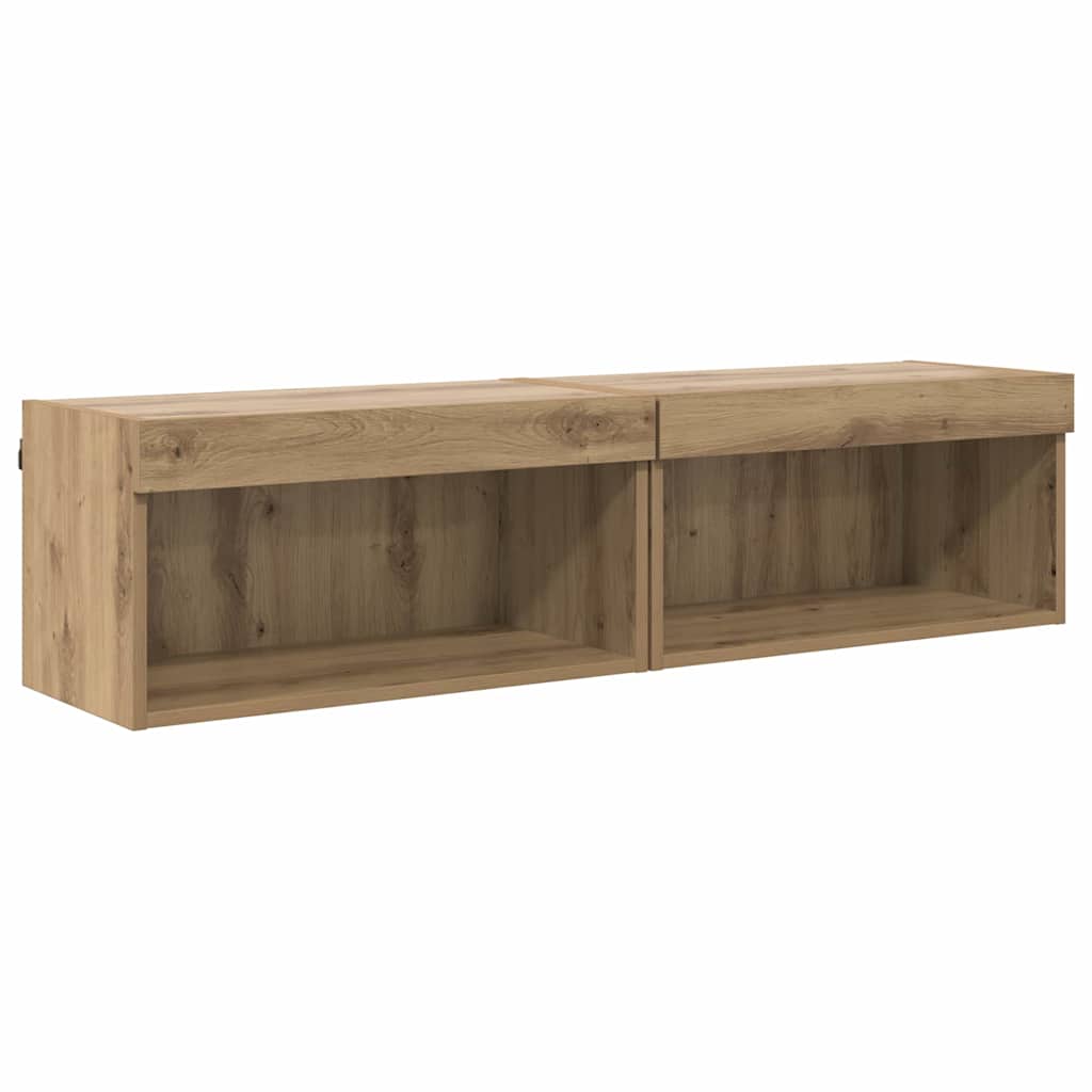 TV-Schrankset 2 stk. Artisan-Eiche Holzwerkstoff