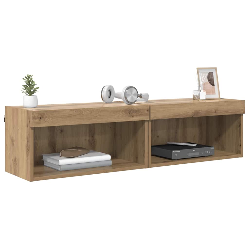 TV-Schrankset 2 stk. Artisan-Eiche Holzwerkstoff