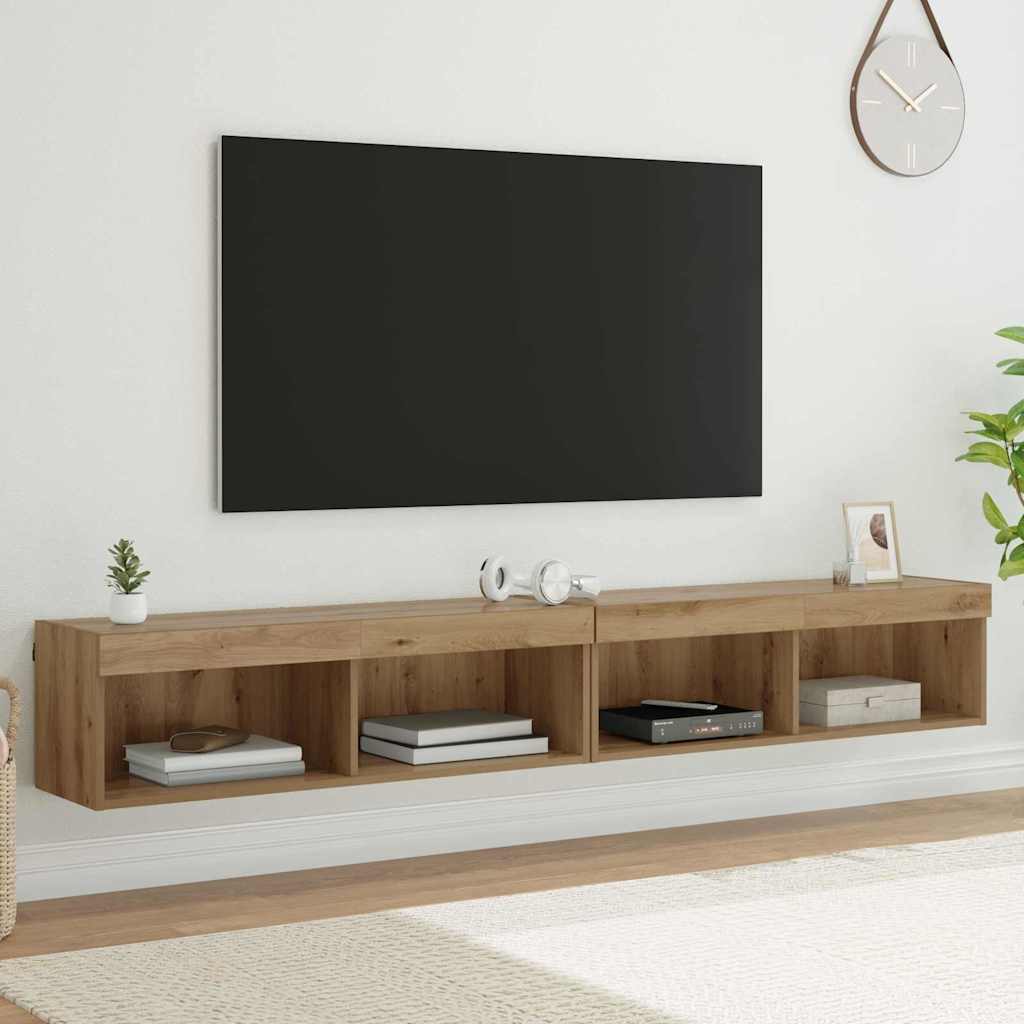 TV-Schrankset 2 stk. Artisan-Eiche Holzwerkstoff