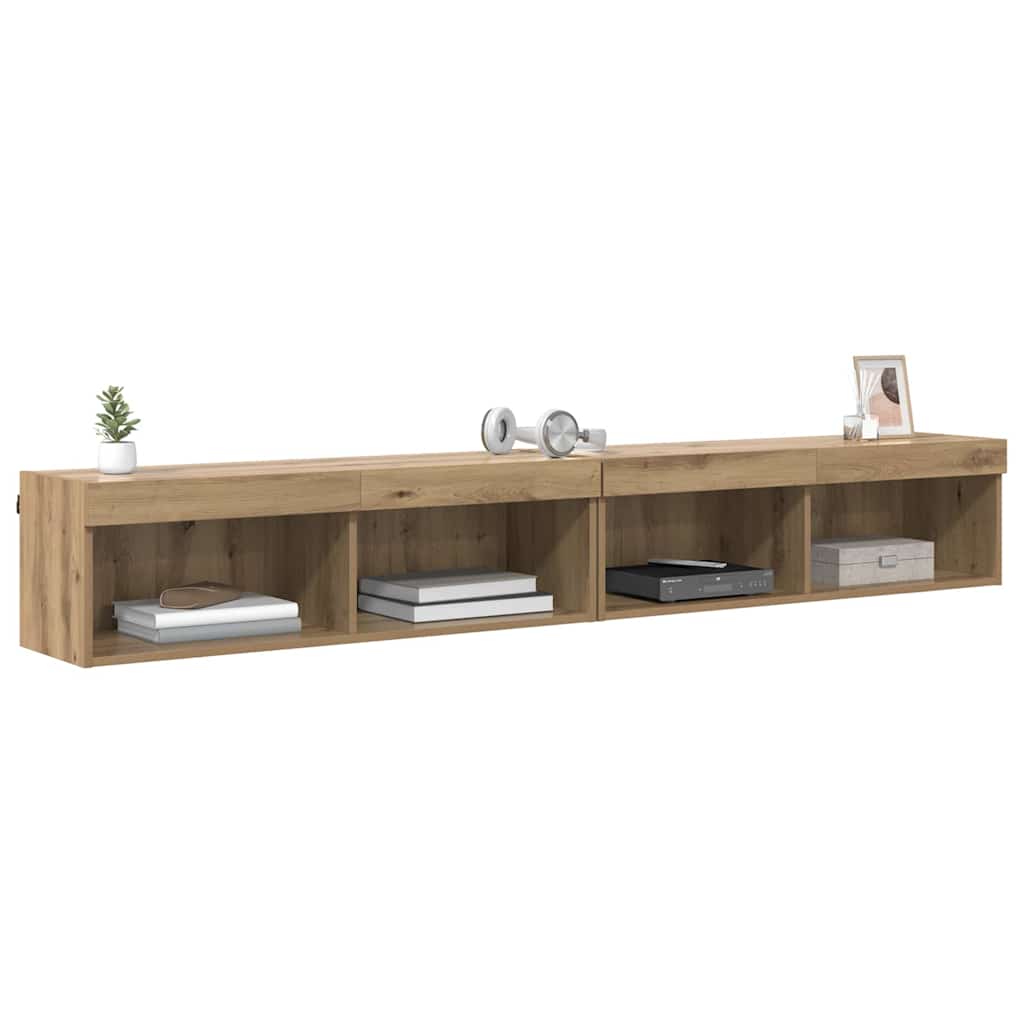 TV-Schrankset 2 stk. Artisan-Eiche Holzwerkstoff