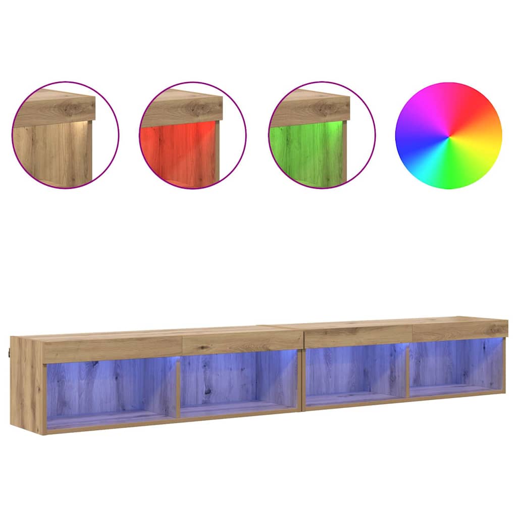 TV-Schrankset 2 stk. Artisan-Eiche Holzwerkstoff