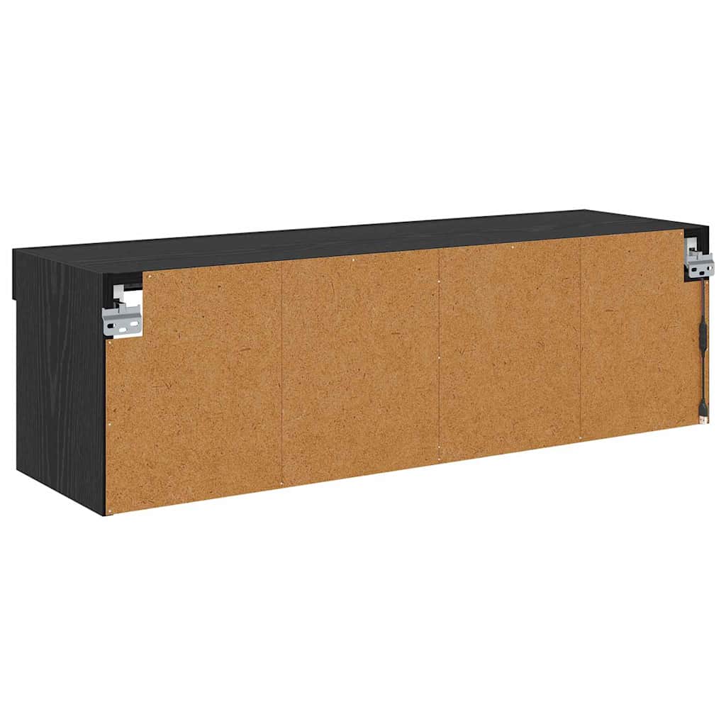 TV-Wandschrank 100 x 30 x 30 cm Schwarz Eichen-Optik