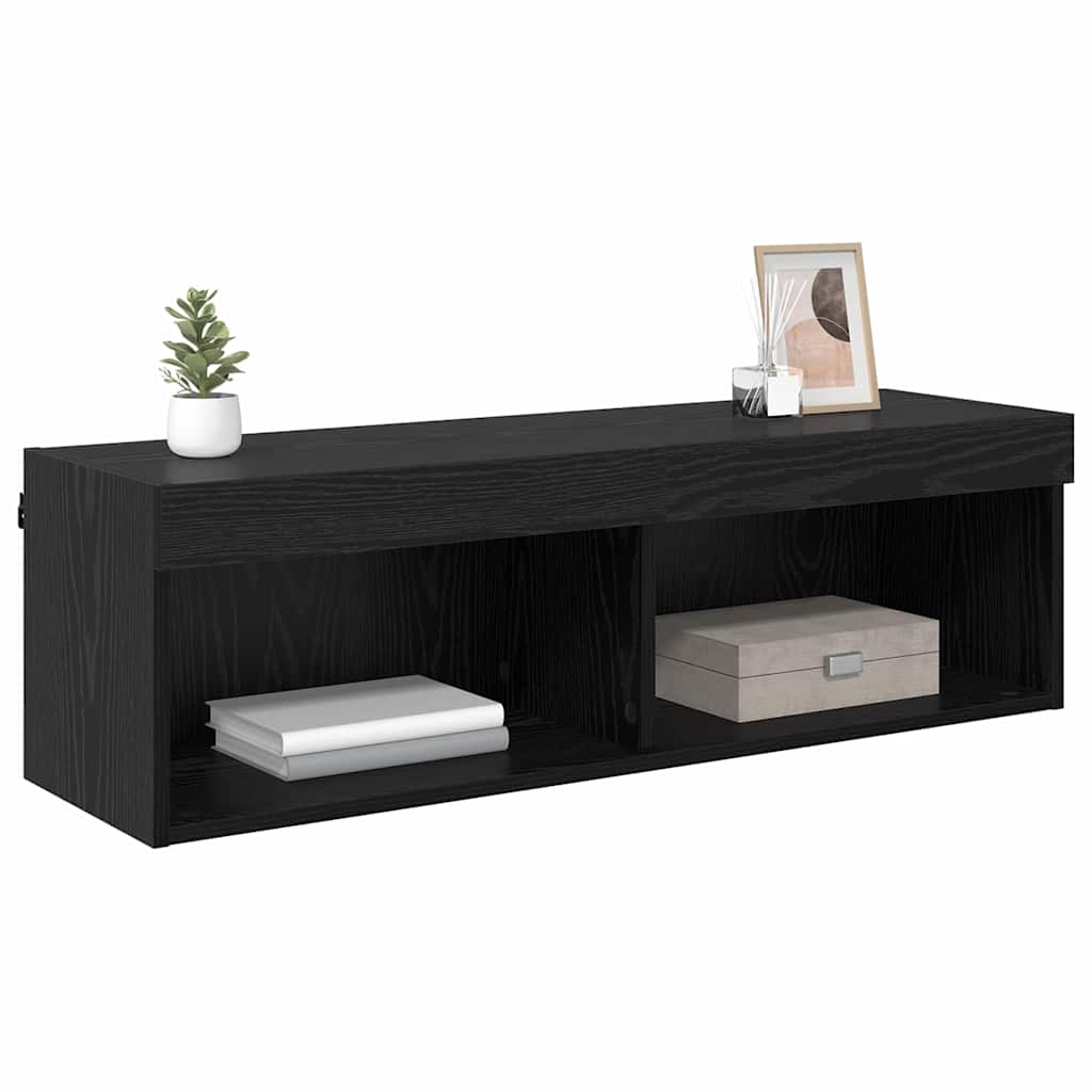 TV-Wandschrank 100 x 30 x 30 cm Schwarz Eichen-Optik