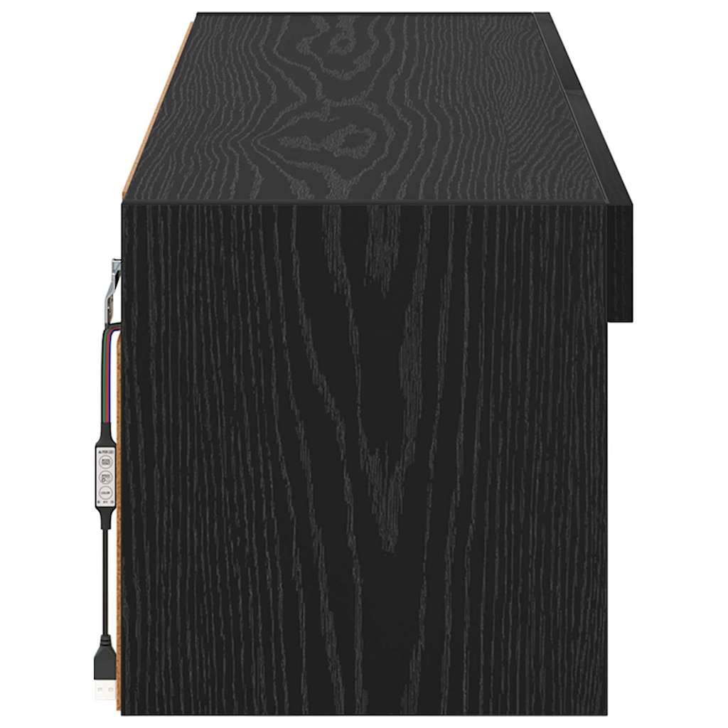 TV-Wandschrank 100 x 30 x 30 cm Schwarz Eichen-Optik