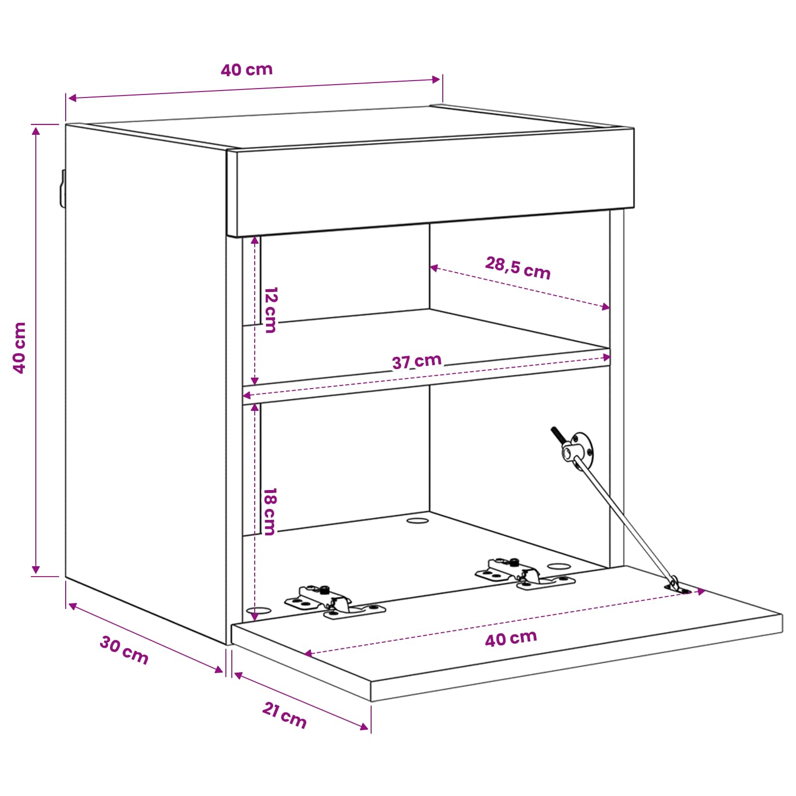 TV-Wandschrank 40 x 30 x 40 cm Altholz Holzwerkstoff