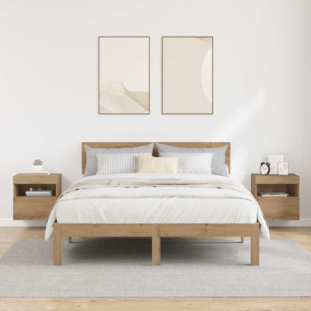 TV-Wandregale 2 stk. Artisan-Eiche Holzwerkstoff