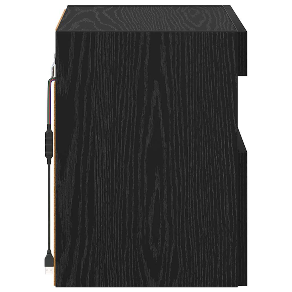 TV-Wandschrank 40 x 30 x 40 cm Schwarz Eichen-Optik