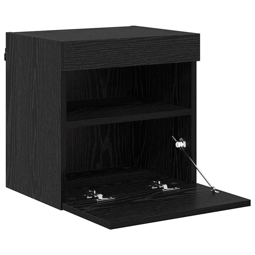 TV-Wandregale 2 stk. Schwarz Eichen-Optik Holzwerkstoff