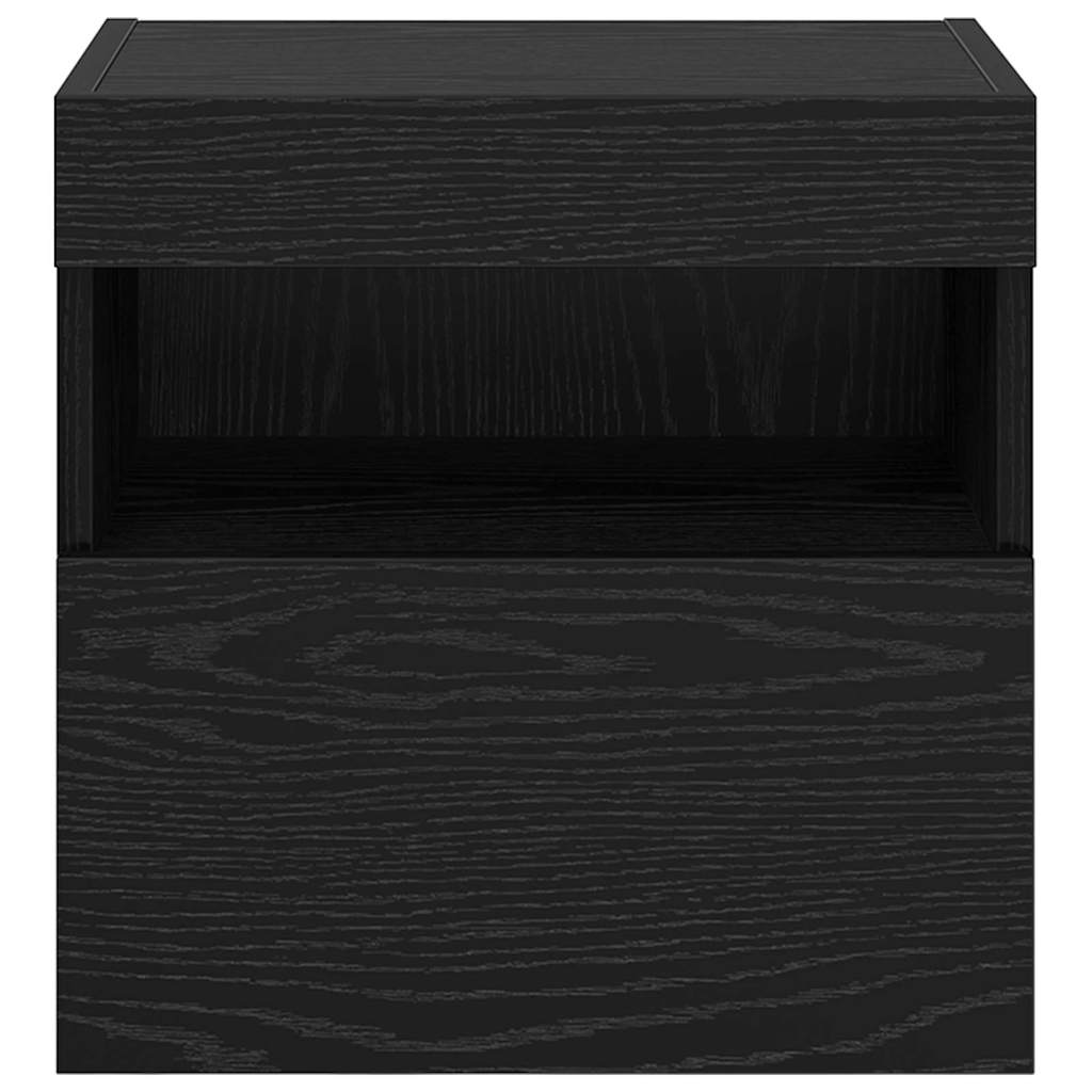 TV-Wandregale 2 stk. Schwarz Eichen-Optik Holzwerkstoff