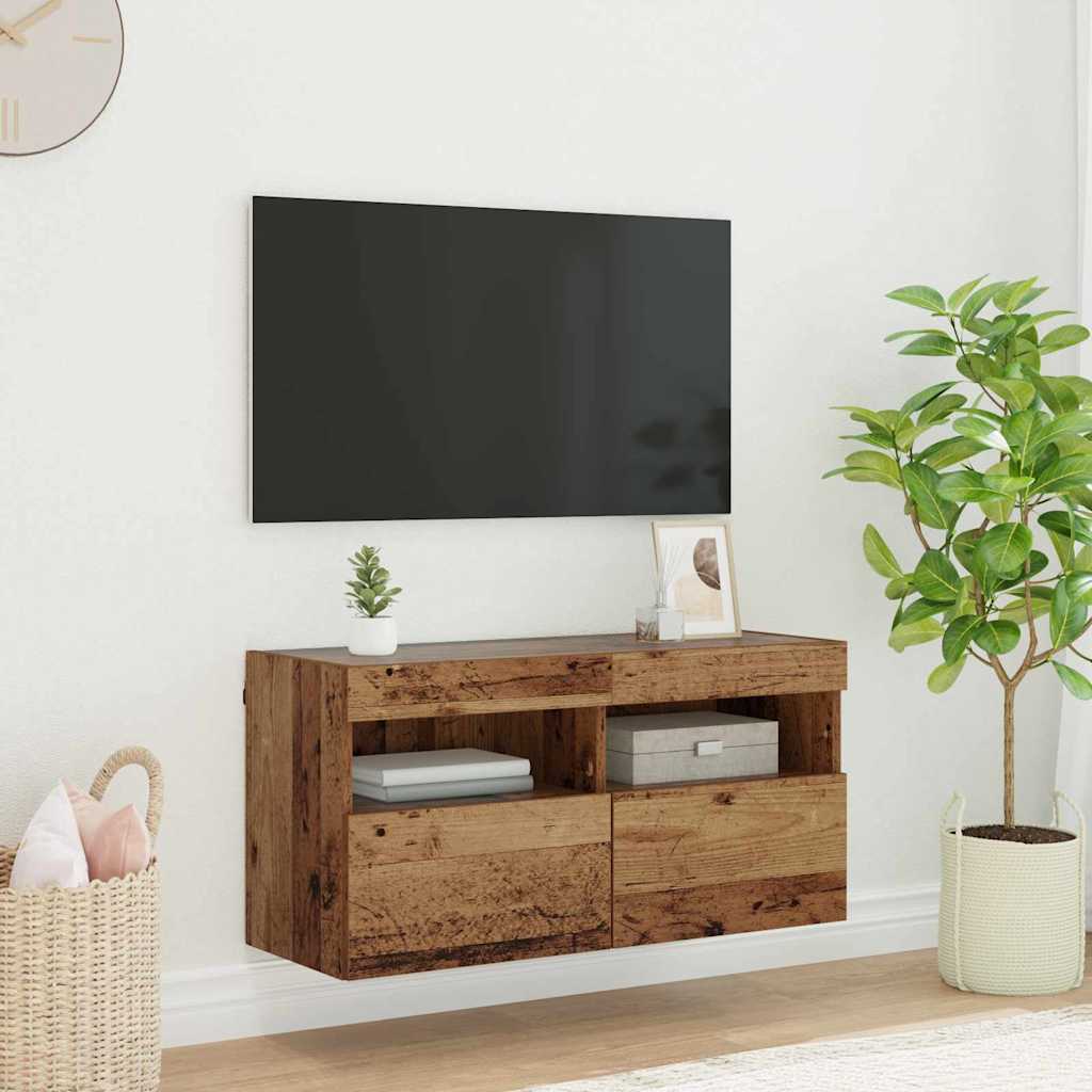 TV-Wandschrank 80 x 30 x 40 cm Altholz Holzwerkstoff