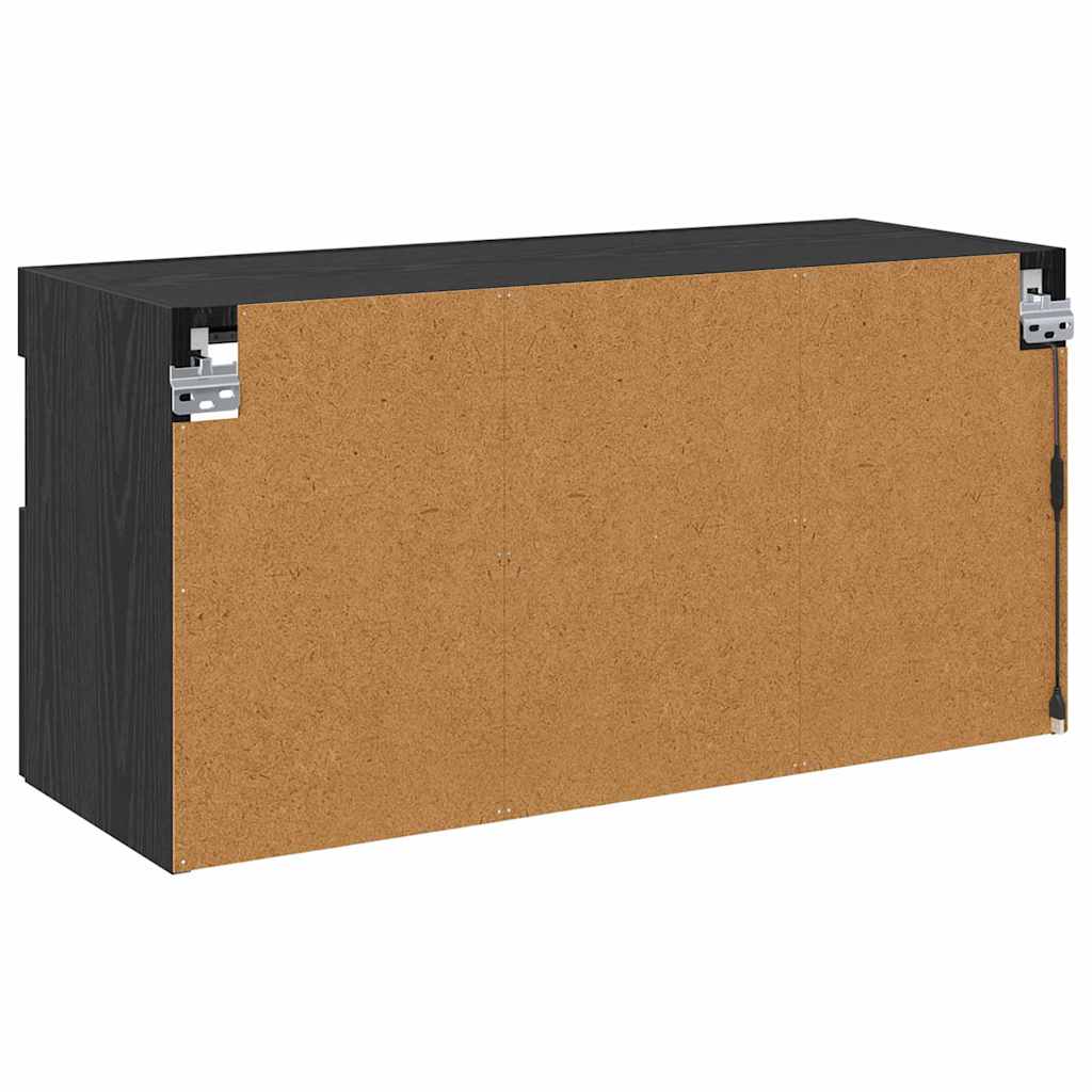 TV-Wandschrank 80 x 30 x 40 cm Schwarz Eichen-Optik