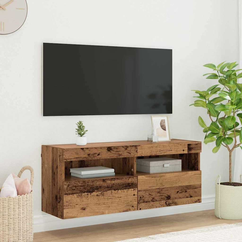 TV-Wandschrank 100 x 30 x 40 cm Altholz Holzwerkstoff