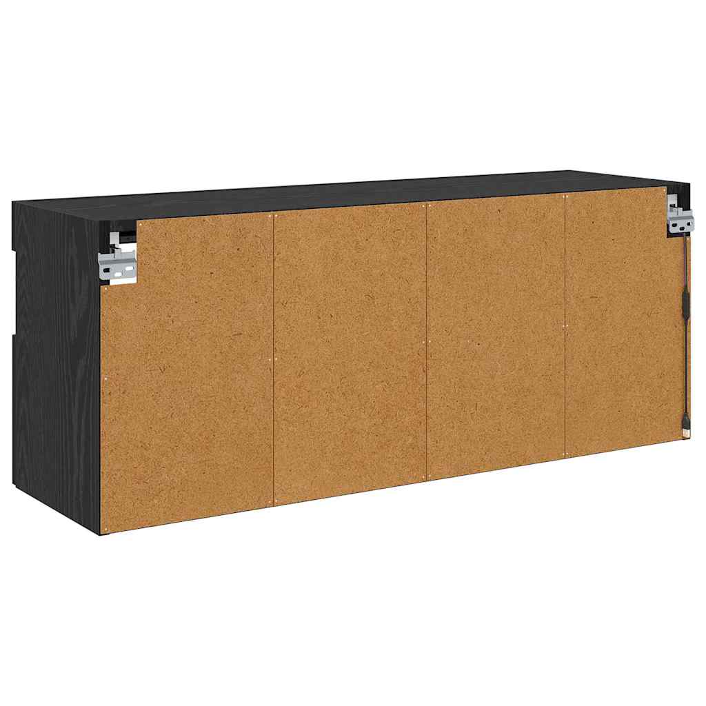 TV-Wandschrank 100 x 30 x 40 cm Schwarz Eichen-Optik