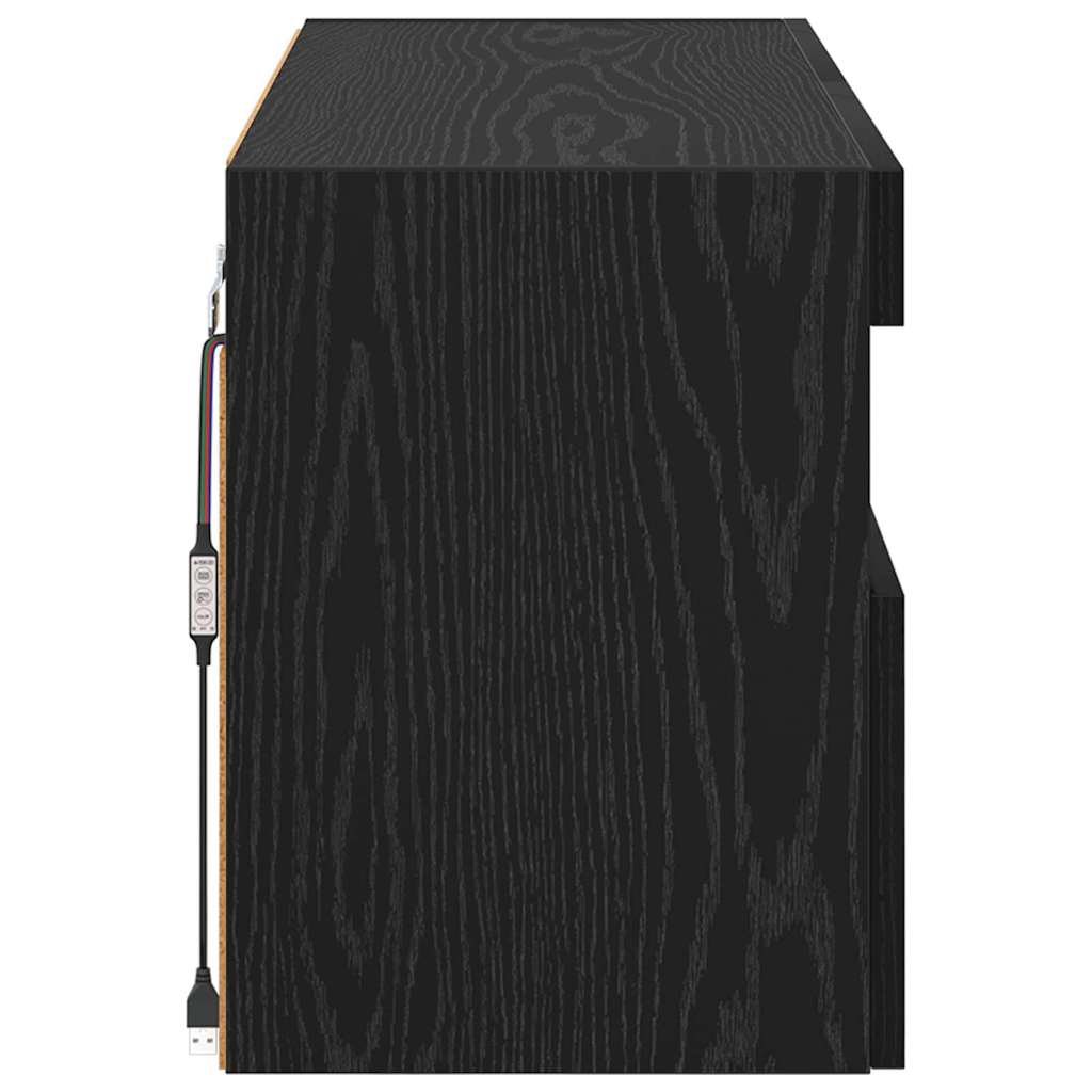 TV-Wandschrank 100 x 30 x 40 cm Schwarz Eichen-Optik