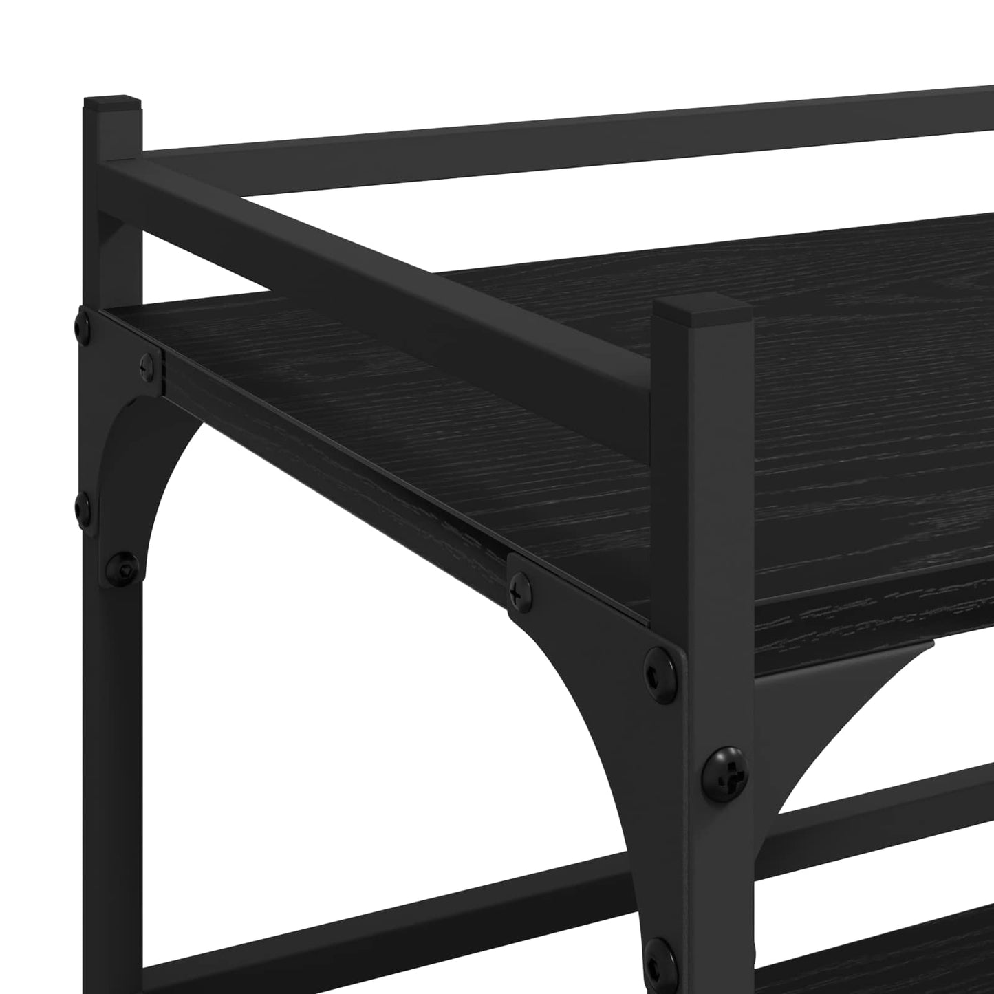 Küchentrolley Schwarz Eichen-Optik 50 x 35 x 75,5 cm