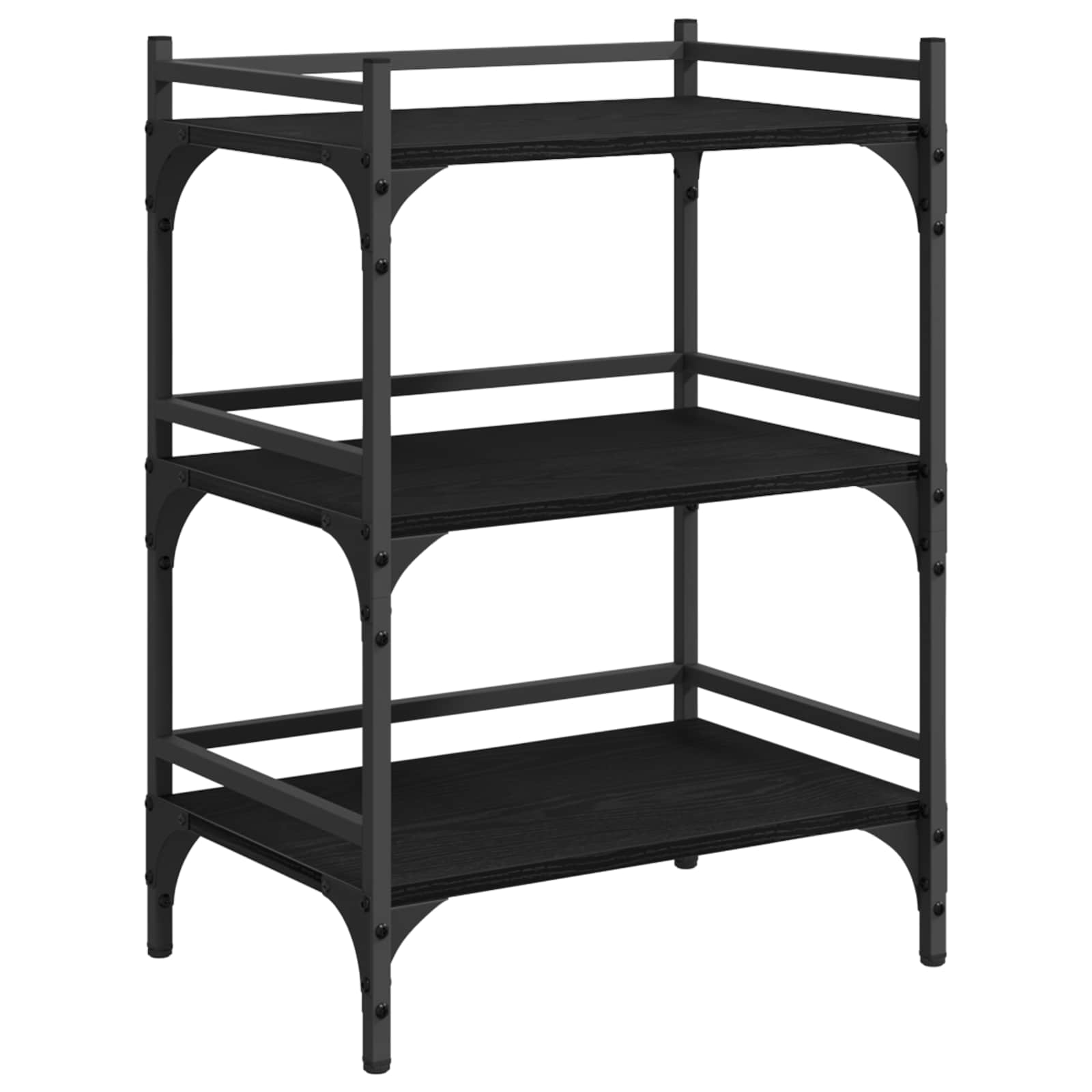 Küchentrolley Schwarz Eichen-Optik 50 x 35 x 75,5 cm