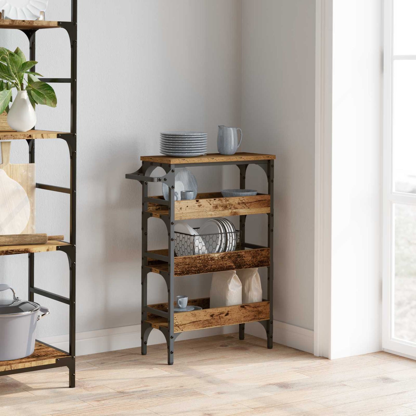 Küchentrolley Altholz 53 x 20 x 76 cm Holzwerkstoff