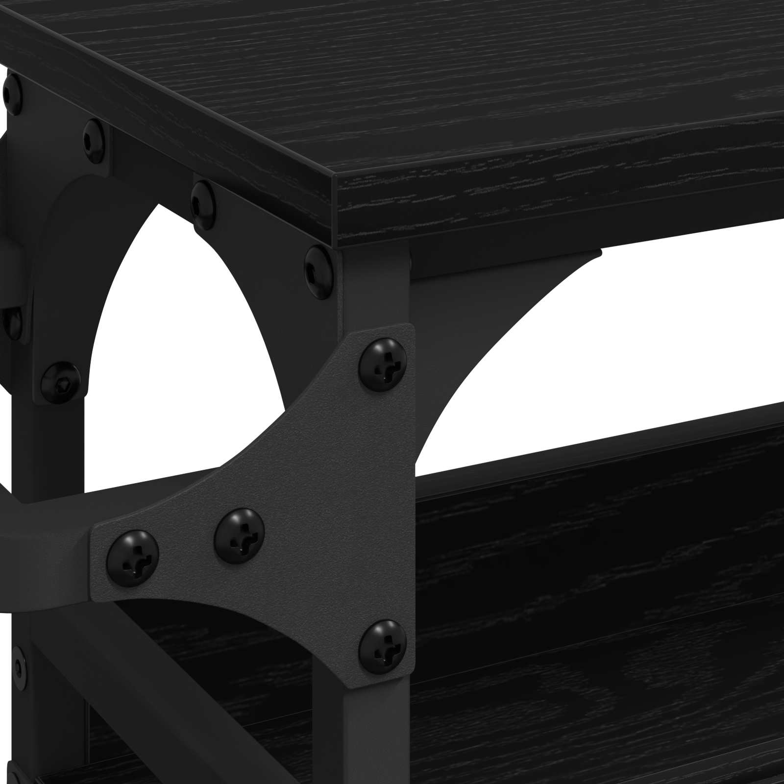 Küchentrolley Schwarz Eichen-Optik 53 x 20 x 76 cm