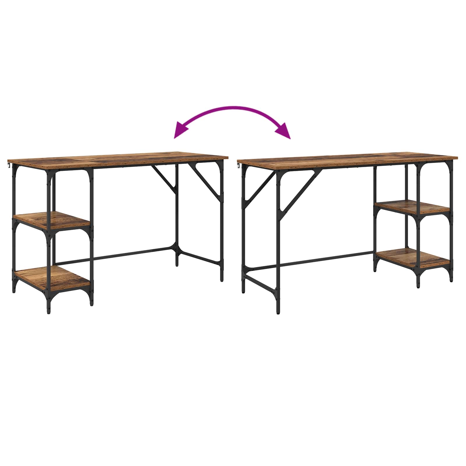 Schreibtisch Altholz 120 x 50 x 75 cm Holzwerkstoff