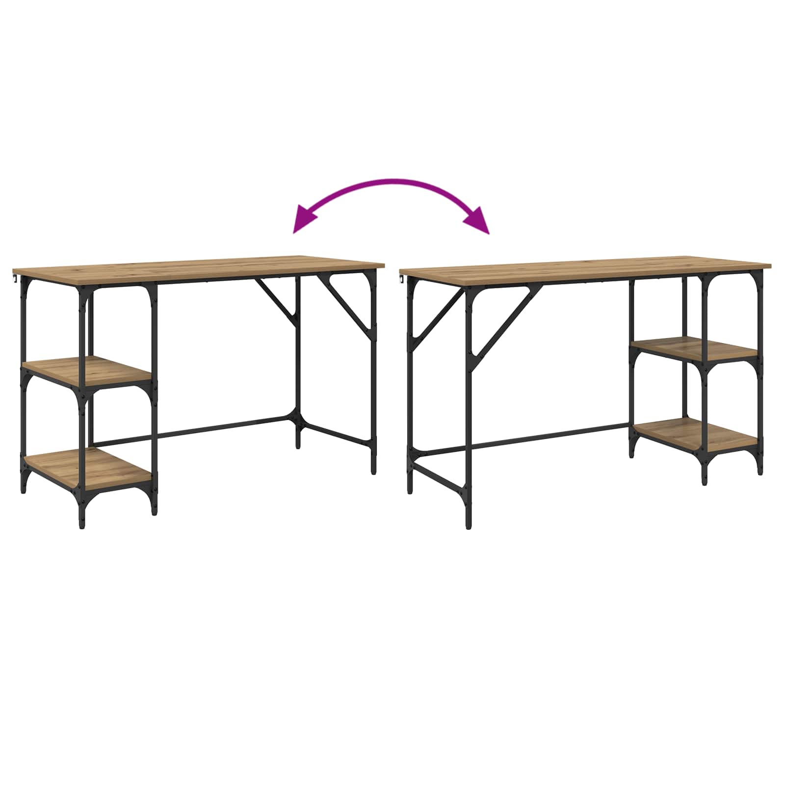 Schreibtisch Artisan-Eiche 120 x 50 x 75 cm Holzwerkstoff