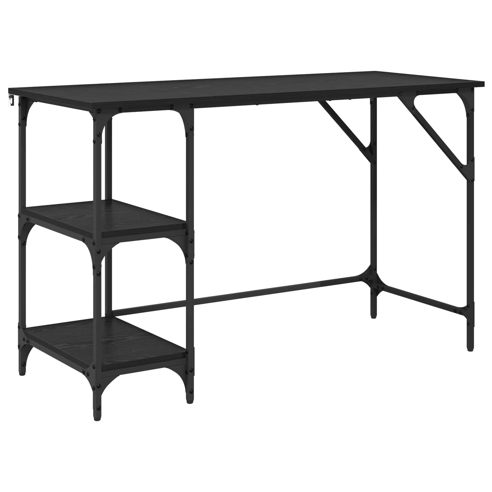 Schreibtisch Schwarz Eichen-Optik 120 x 50 x 75 cm