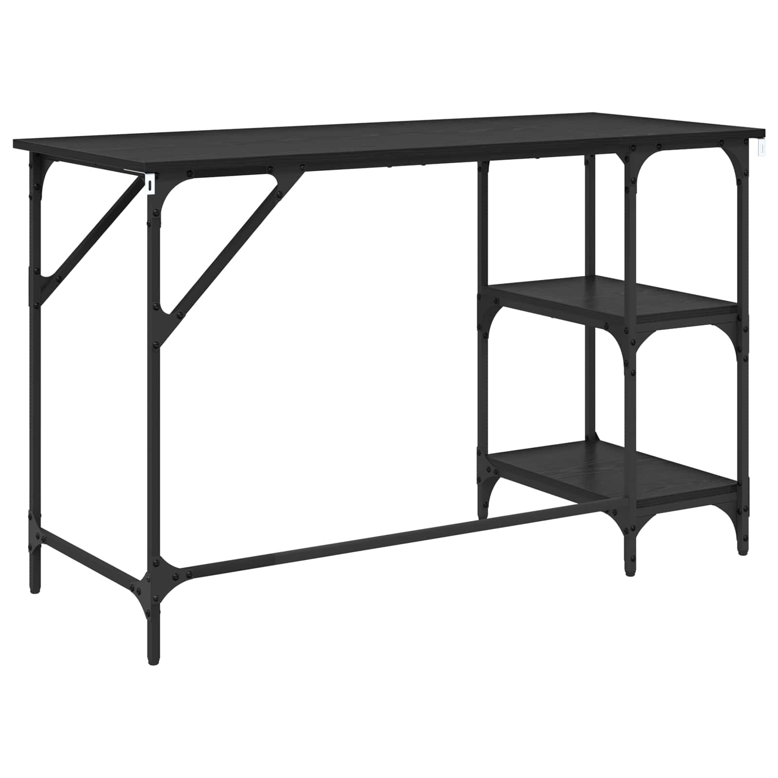 Schreibtisch Schwarz Eichen-Optik 120 x 50 x 75 cm