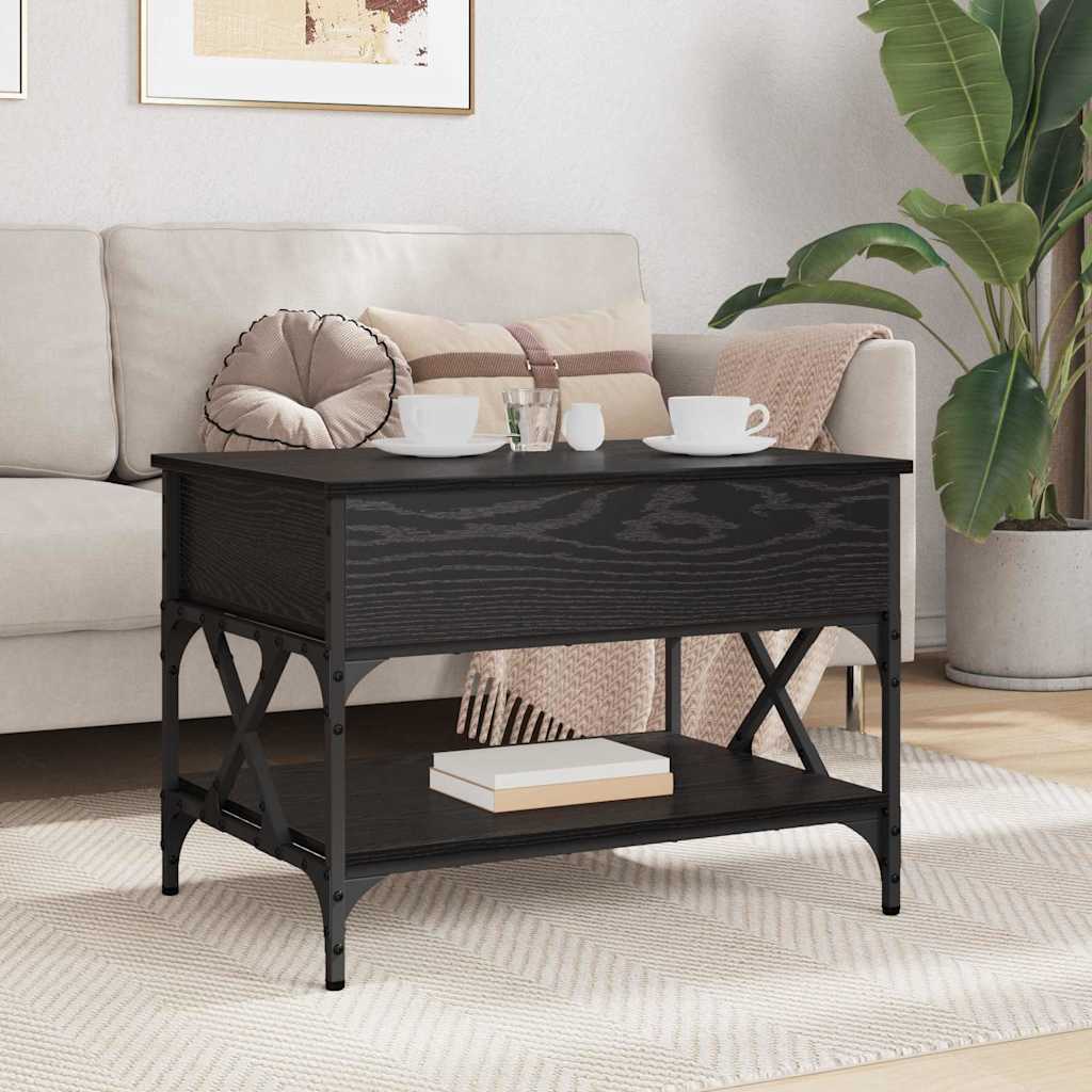 Couchtisch Schwarz Eichen-Optik 70x50x50cm Holzwerkstoff