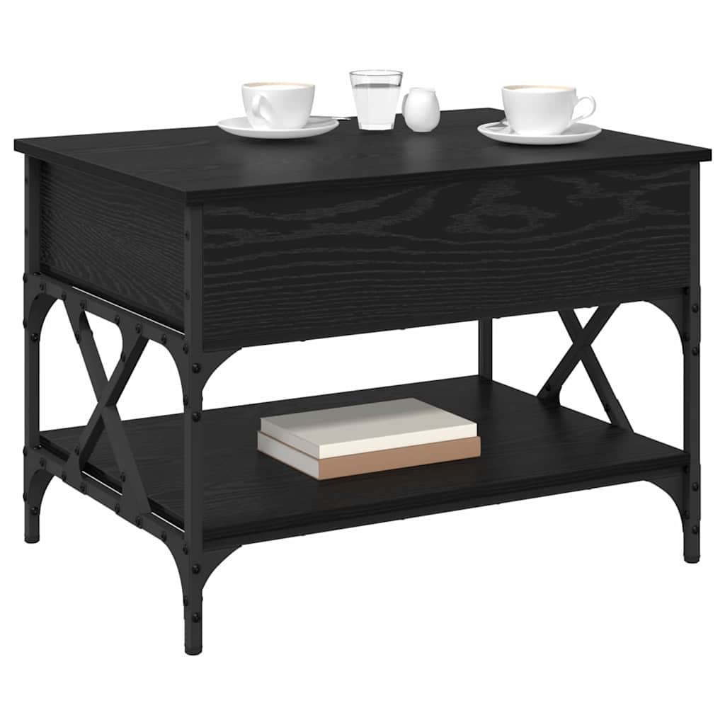Couchtisch Schwarz Eichen-Optik 70x50x50cm Holzwerkstoff