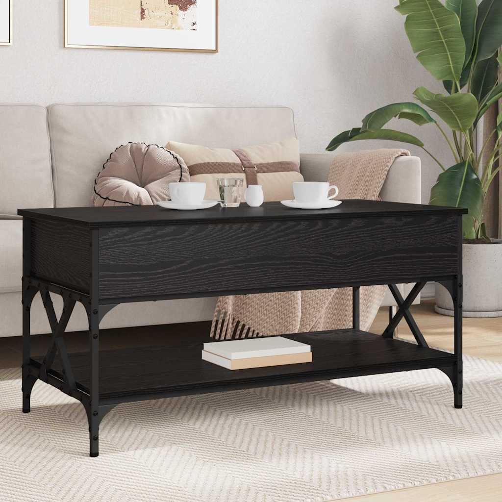 Couchtisch Schwarz Eichen-Optik 100 x 50 x 50 cm Holzwerkstoff