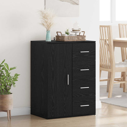Sideboard Schwarz Eichen-Optik 59 x 39 x 80 cm Holzwerkstoff