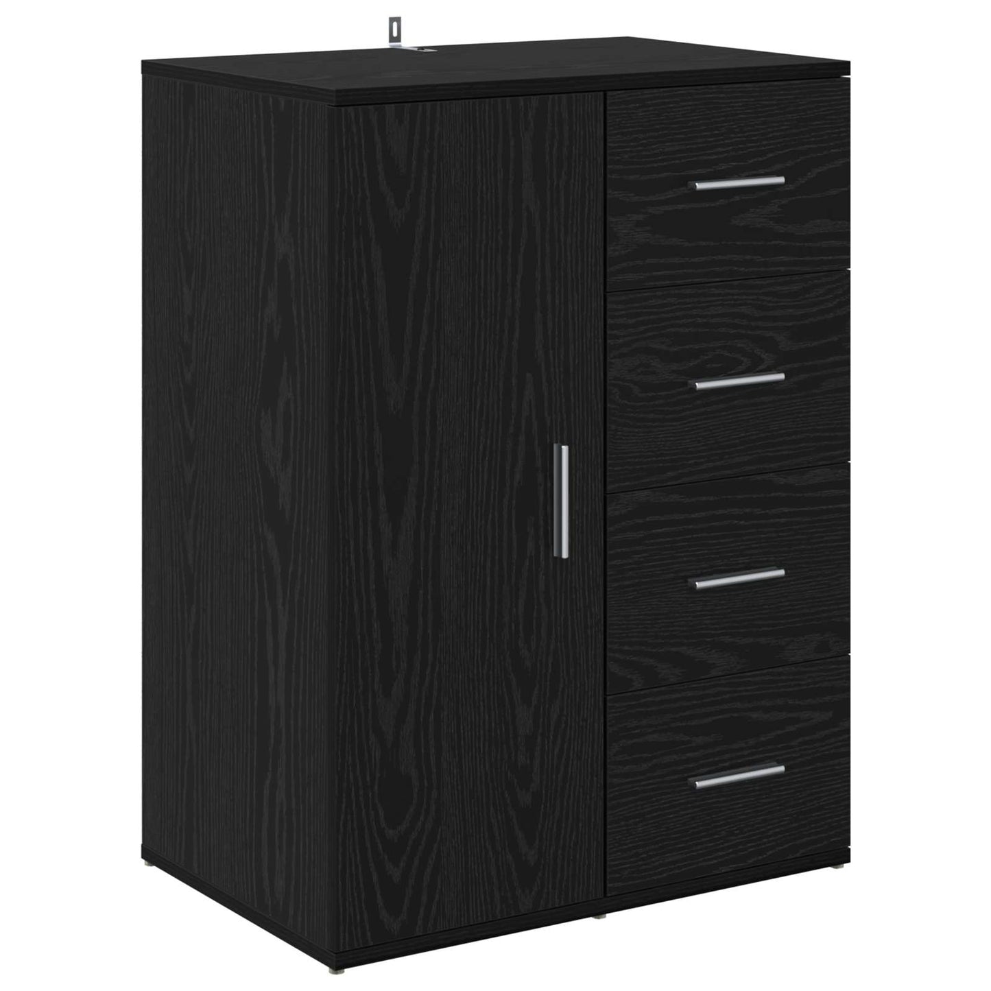 Sideboard Schwarz Eichen-Optik 59 x 39 x 80 cm Holzwerkstoff