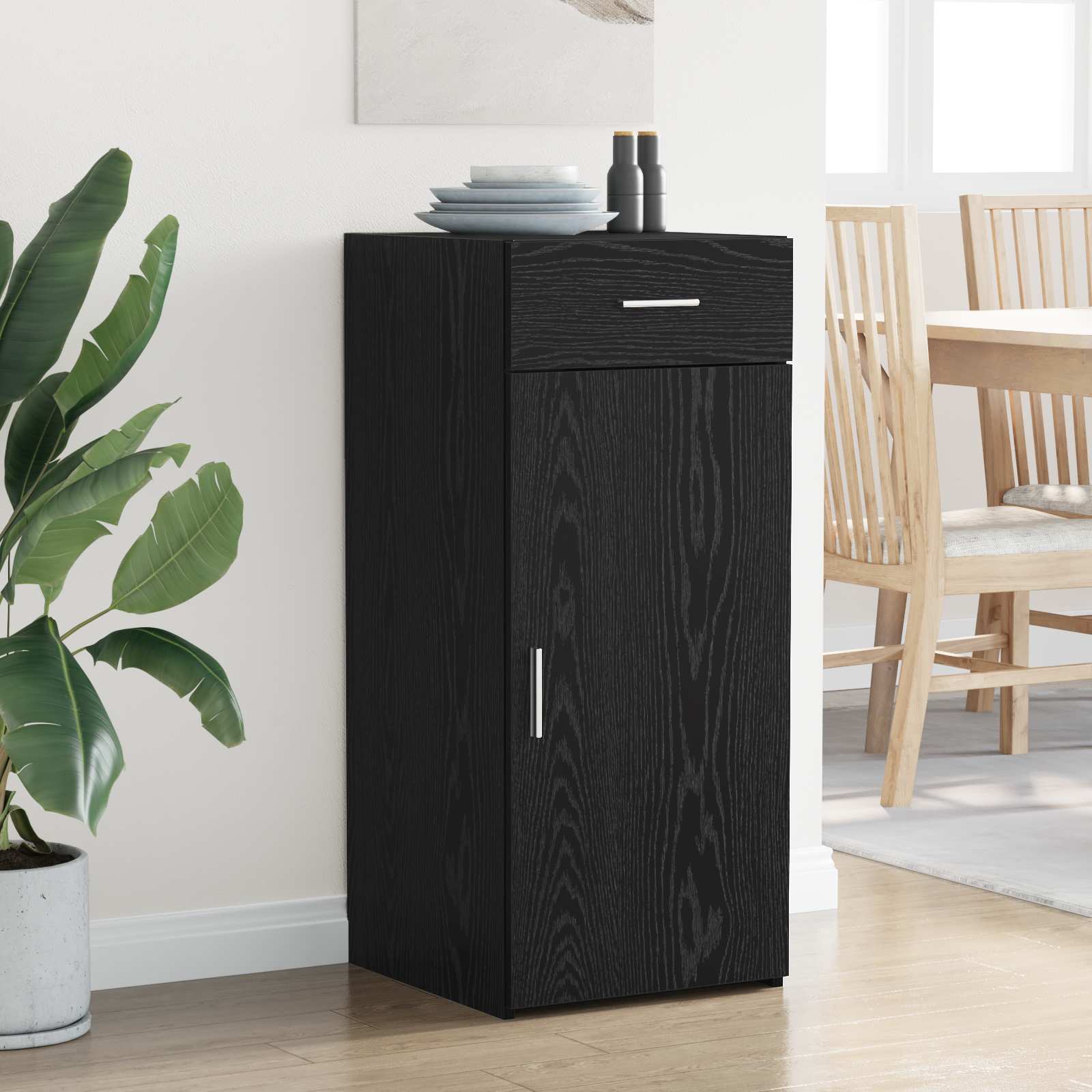 Aufbewahrungsschrank Schwarze Eiche 40 x 42,5 x 93 cm