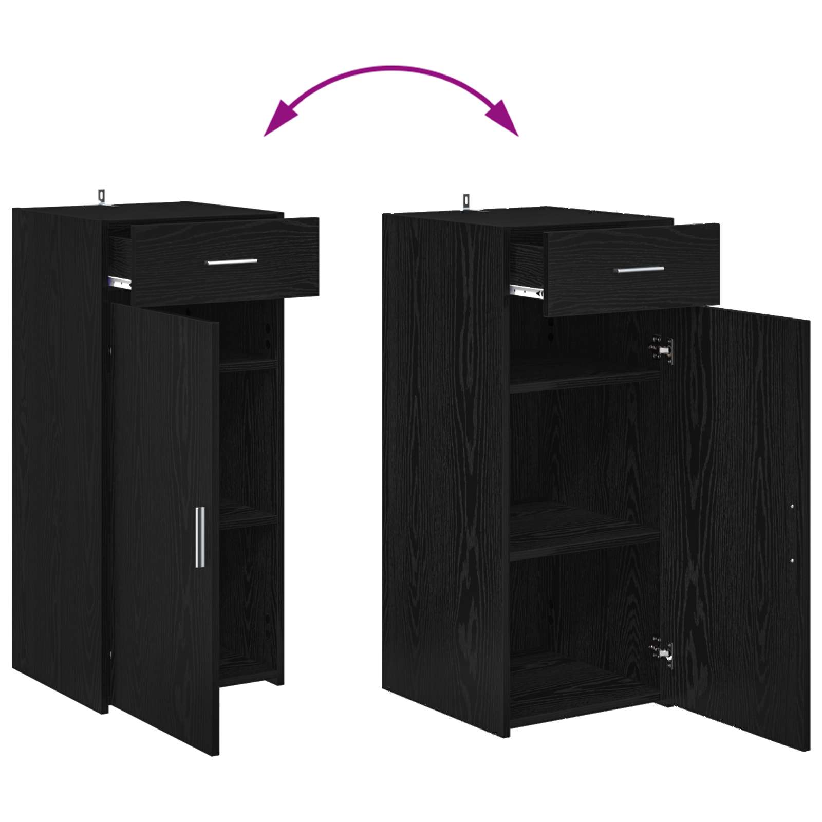 Aufbewahrungsschrank Schwarze Eiche 40 x 42,5 x 93 cm
