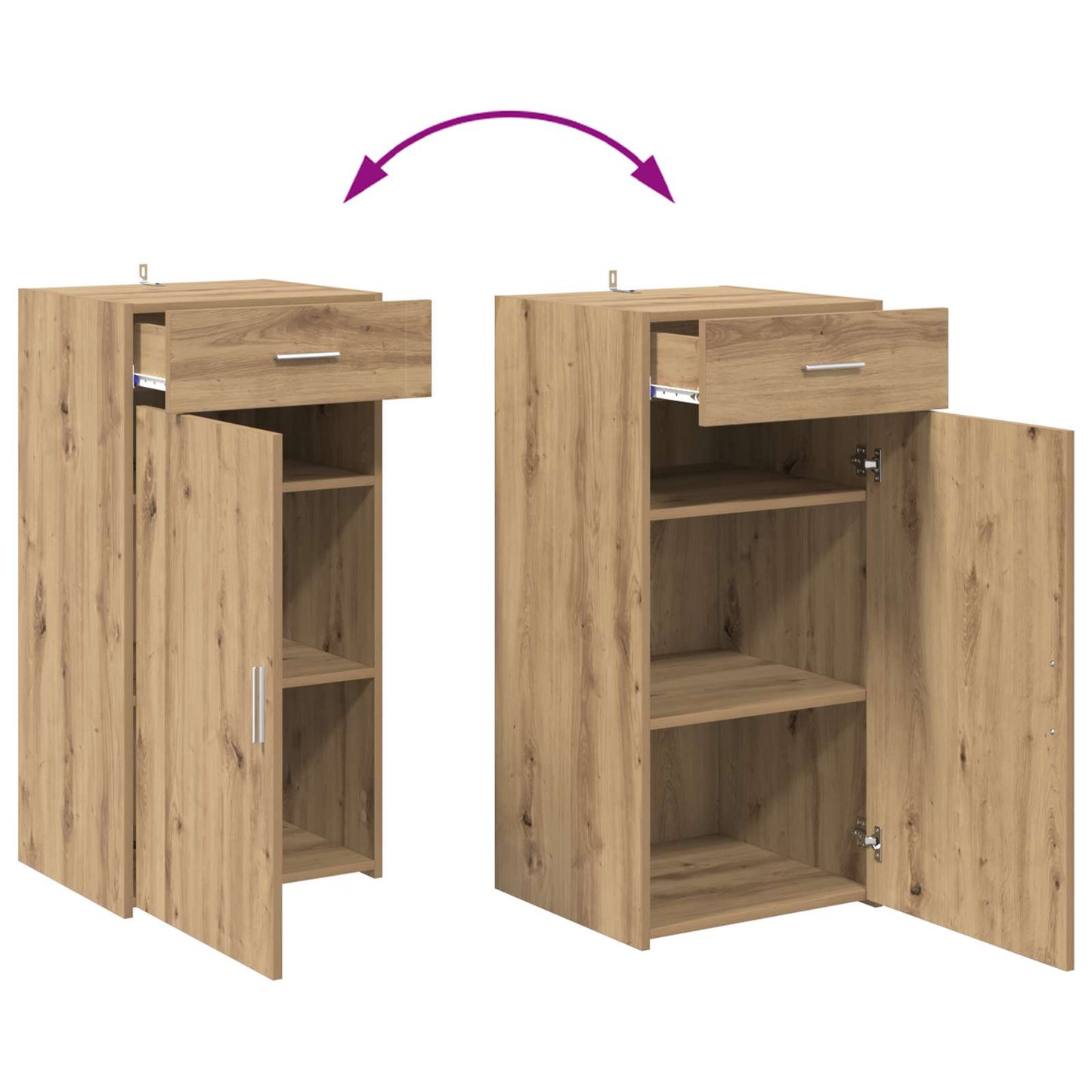 Sideboard Artisan-Eiche 45 x 42,5 x 93 cm Holzwerkstoff