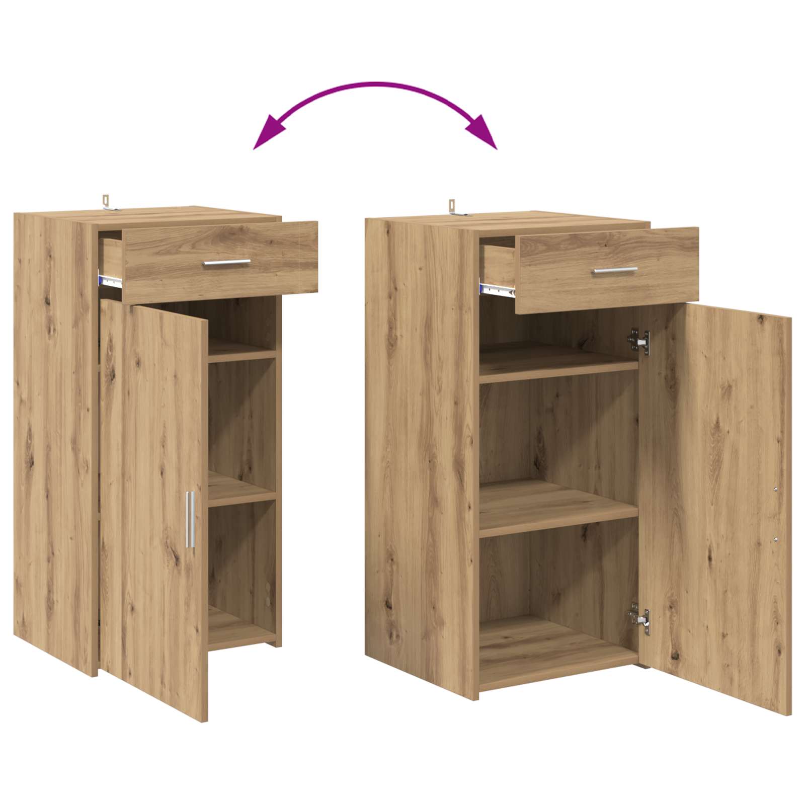 Sideboard Artisan-Eiche 45 x 42,5 x 93 cm Holzwerkstoff