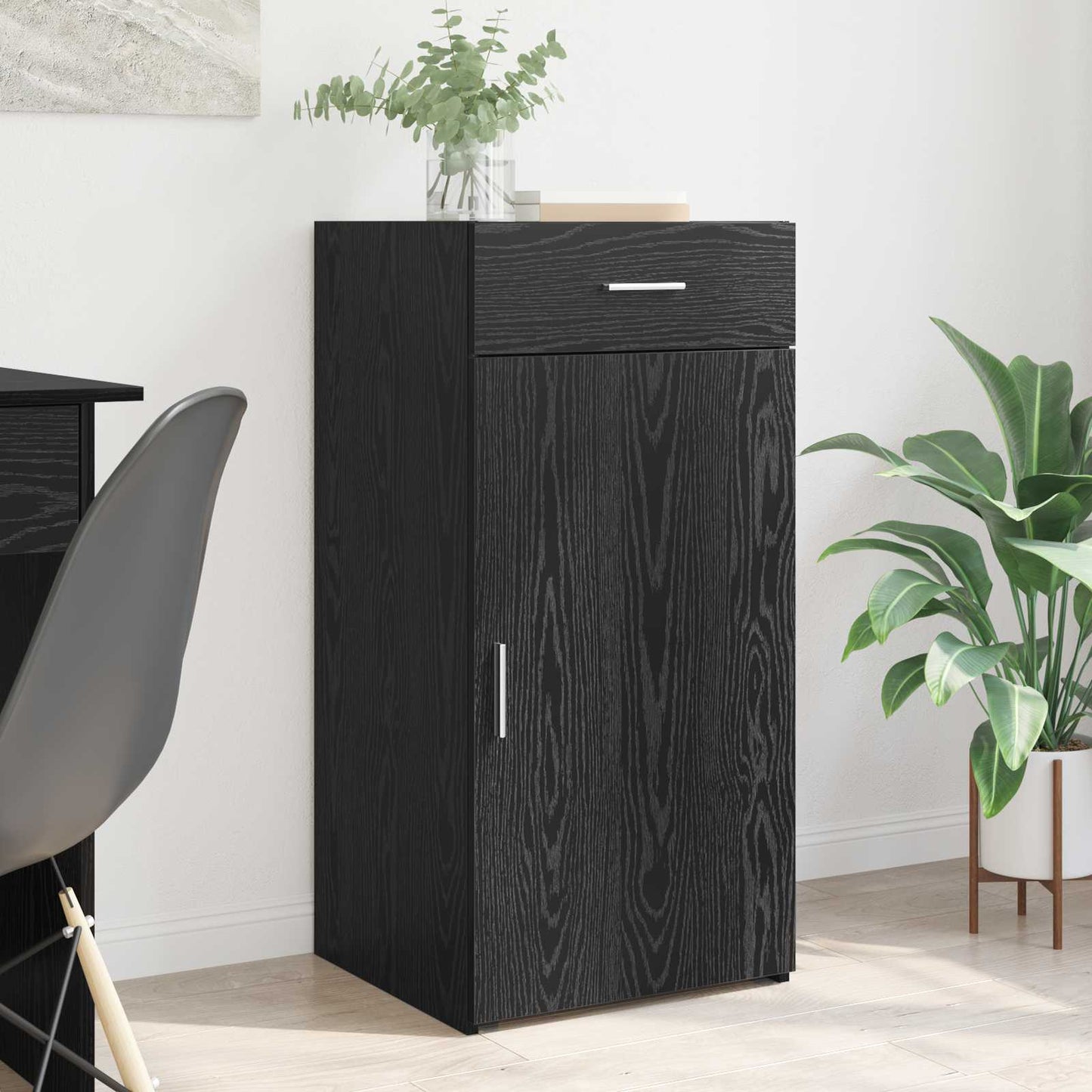 Sideboard Schwarz Eichen-Optik 45 x 42,5 x 93 cm Holzwerkstoff