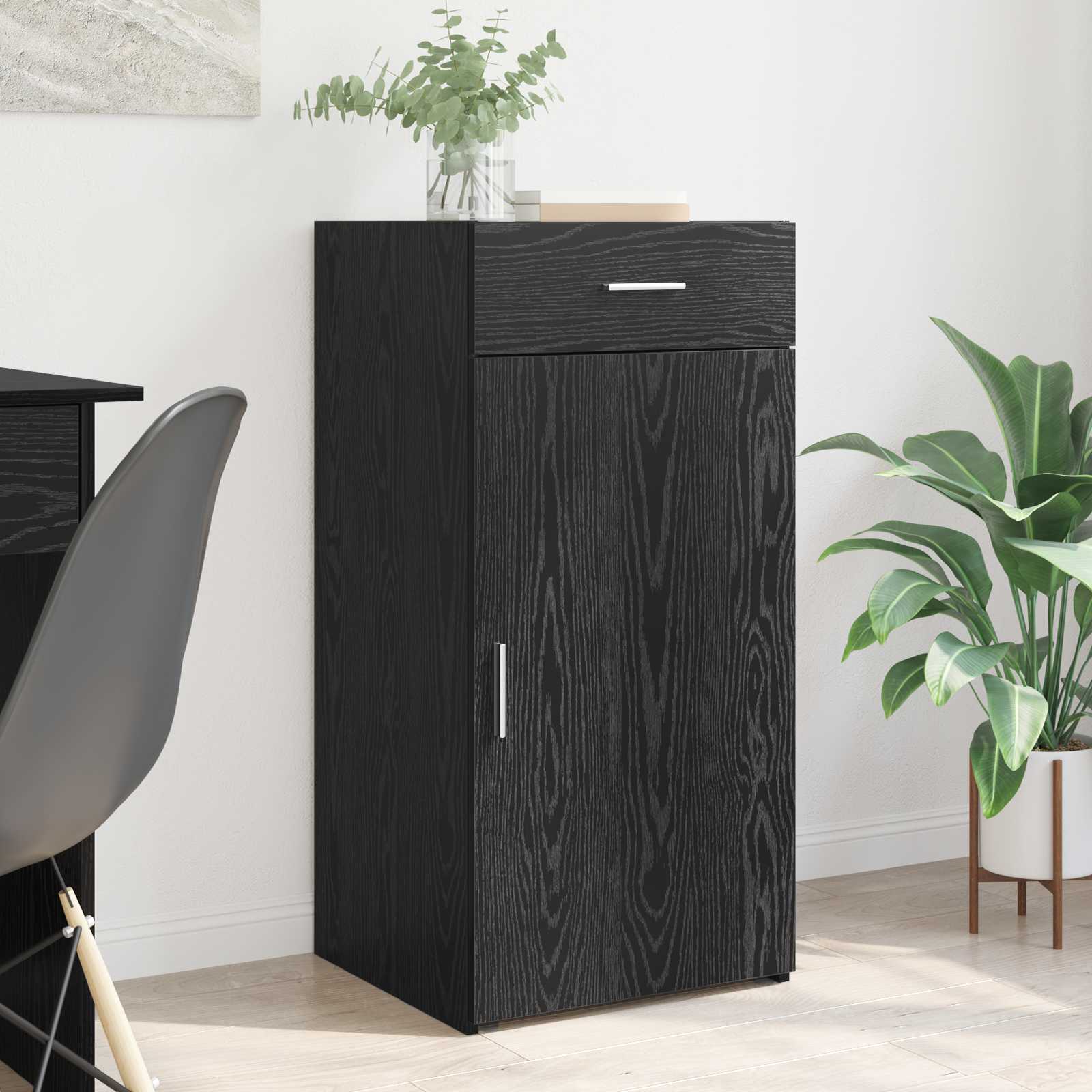 Sideboard Schwarz Eichen-Optik 45 x 42,5 x 93 cm Holzwerkstoff