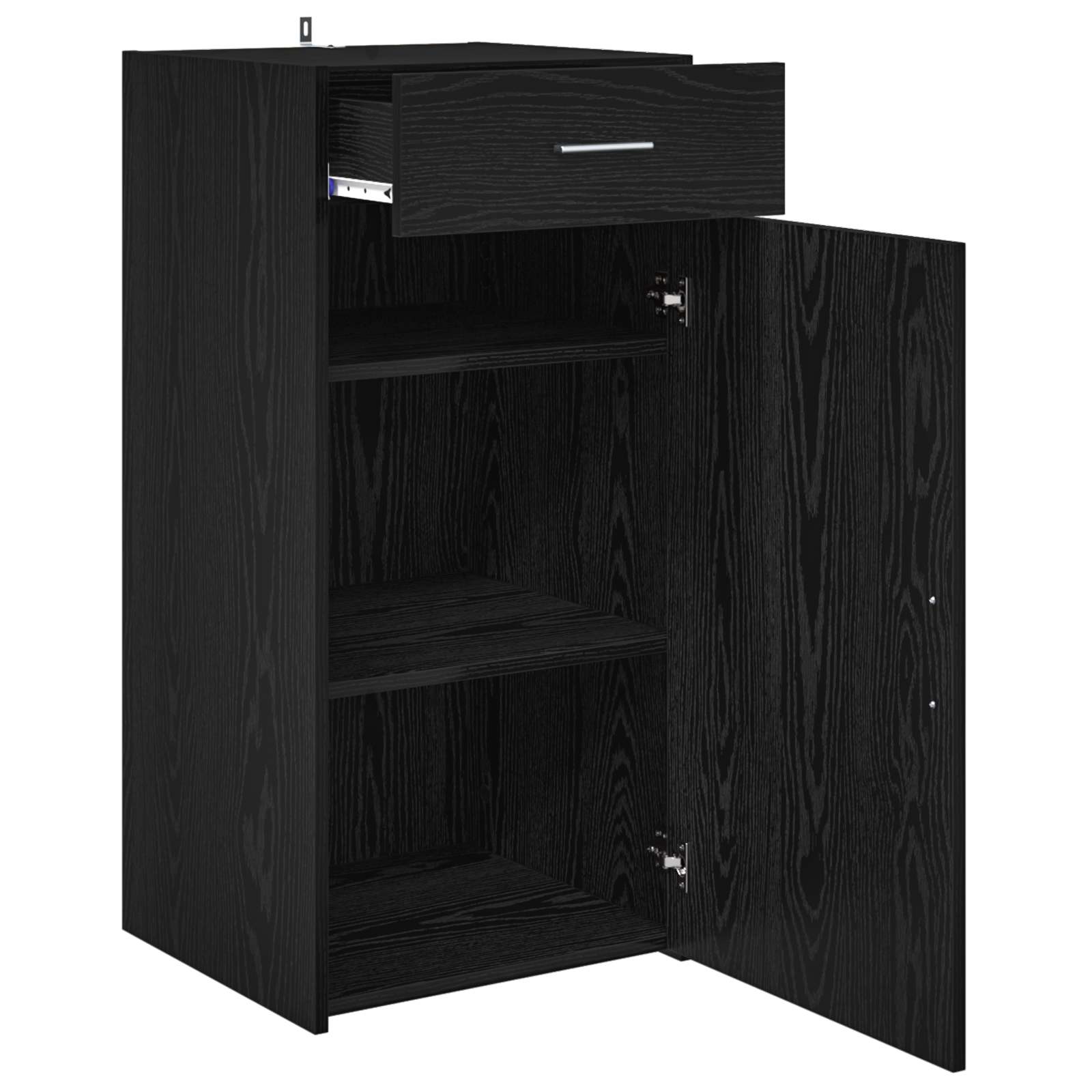 Sideboard Schwarz Eichen-Optik 45 x 42,5 x 93 cm Holzwerkstoff