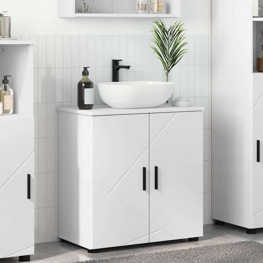 Badezimmerschrank Weiß 61 x 35 x 64 cm Holzwerkstoff, Metall